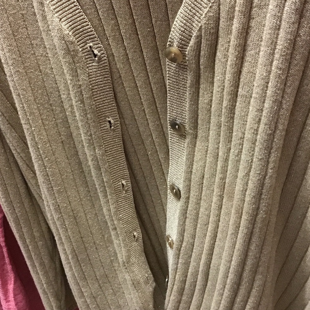 RALSEY Women's Gold Sweater Cardigan…2 piece set, tank & cardigan, button front